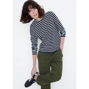 KULE | The Modern Long Tee | Navy/Cream Pinstripe | Size Medium